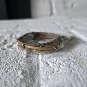 Leather Wrap Bracelet with Crystal Charms